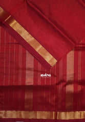 Chilli Red - Meenakshi - Light Weight Pure Silk Cotton Plain Saree with Getti Border - Perfect for Wedding Functions
