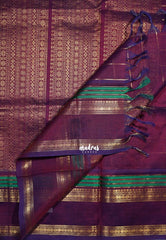 Dual Shade Beet Pink - Meenakshi - Pure Silk Cotton Saree Zari Checks Weaving with Rettapet Rudraksham Border and Buttas - Perfect for Wedding Functions