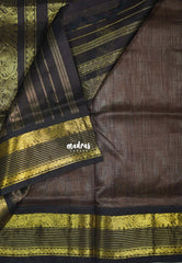 Powder Peach - Meenakshi - Light Weight Pure Silk Cotton Saree with Yaanai, Mayil Border Contrast Pallu and Blouse - Perfect for Wedding Functions