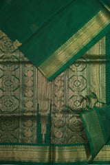 Emerald Green - Meenakshi - Light Weight Pure Silk Cotton Saree Small Border with Pichwai Komadha, Mayil Buttas - Perfect for Wedding Functions