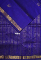 Violet Purple - Meenakshi - Light Weight Pure Silk Cotton Saree Small Mayil Border with Yaanai, Mayil Buttas - Perfect for Wedding Functions