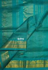 Golden Sandal - Meenakshi - Light Weight Pure Silk Cotton Saree Zari Checks Weaving with Temple, Mayil Border Contrast Pallu and Blouse - Perfect for Wedding Functions