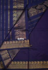 Neon Orange - Mookuthi Amman Plain Silk Cotton with Mango Border Contrast Pallu and Blouse - Perfect for Wedding Functions