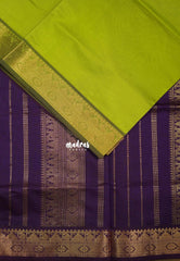 Sap Green - Mookuthi Amman Plain Silk Cotton Mango, Temple Border with Contrast Pallu and Blouse - Perfect for Wedding Functions