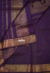 Sap Green - Mookuthi Amman Plain Silk Cotton Mango, Temple Border with Contrast Pallu and Blouse - Perfect for Wedding Functions