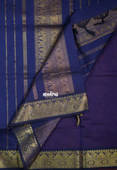 Neon Orange - Mookuthi Amman Plain Silk Cotton Mango, Temple Border with Contrast Pallu and Blouse - Perfect for Wedding Functions