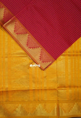 Classic Red - Mookuthi Amman Silk Cotton Muthu Kattam with Temple Border Contrast Pallu and Blouse - Perfect for Wedding Functions