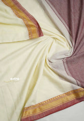 Mouna Ragam Revathi - Khadi cotton Half white with thread border