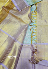 Muhurtham Pure kanchivaram wedding Bridal silk saree - Pastel aqua blue green