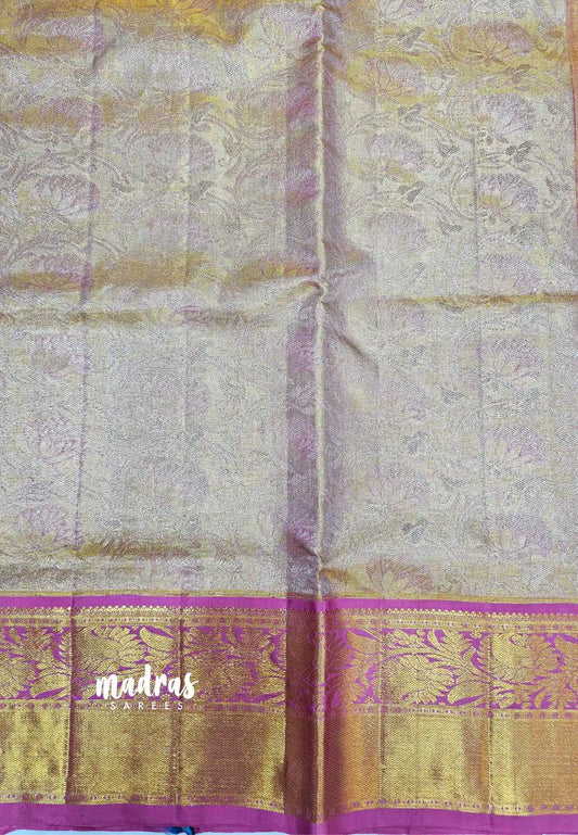 Muhurtham Pure kanchivaram wedding Bridal silk saree - Pastel Pink Jyothika color