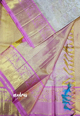 Muhurtham Pure kanchivaram wedding Bridal silk saree - Pastel Pink Jyothika color