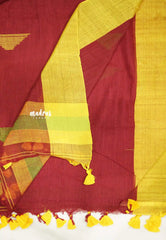 Khadi linen Mukkonam Buttas - Maroon