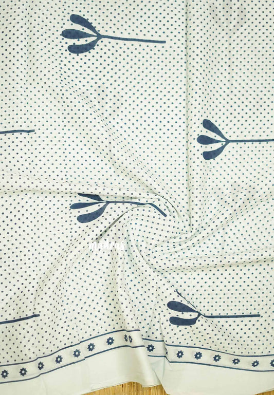 Jaipur Mulmul cotton - White color with dots