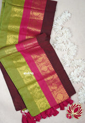 Majestic Maroon - Soft Mul cotton Plain Body with Traditional Border - Perfect for Office Wear | summer wear | Casual wear