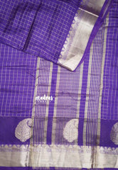 Rudra - Traditional Munga silk with checks weaving - Purple