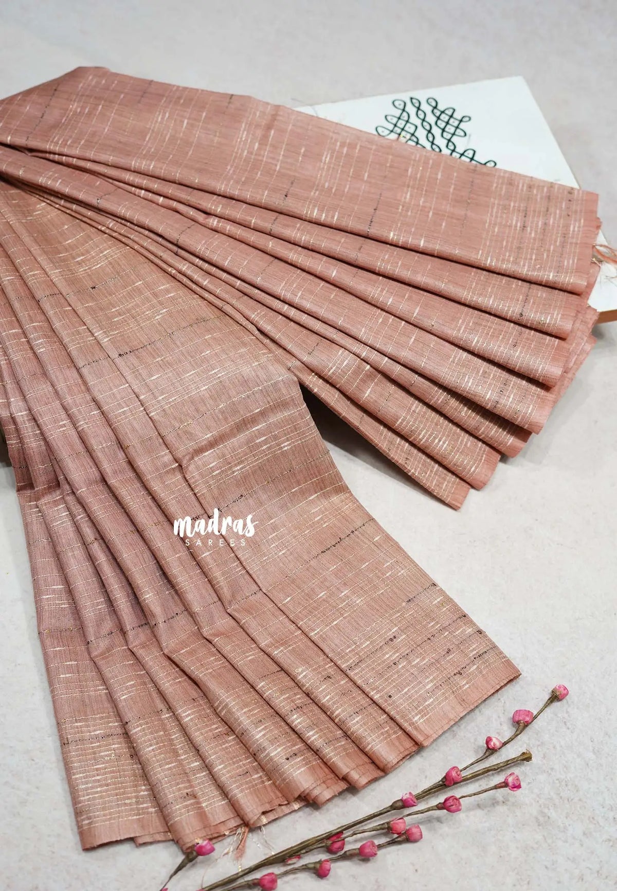 Muted Peach - Silk Linen saree