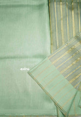 Narmada - Organza Tissue with stripes zari weaving body - Nayanthara Inspired - Apple green