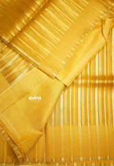 Narmada - Organza Tissue with stripes zari weaving body - Nayanthara Inspired - Golden yellow