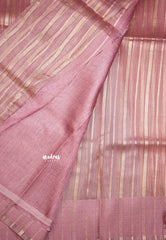 Narmada - Organza Tissue with stripes zari weaving body - Nayanthara Inspired - Onion pink