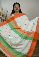 August 15 Special TRI COLOR NATIONAL FLAG Tassel khadi saree (Reversible) - Madras Sarees 