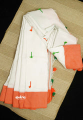 August 15 Special TRI COLOR NATIONAL FLAG Tassel khadi saree (Reversible) - Madras Sarees 