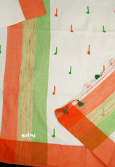 August 15 Special TRI COLOR NATIONAL FLAG Tassel khadi saree (Reversible) - Madras Sarees 