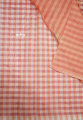 Nayanthara inspired - Premium cotton silk with small checks - Peach pink