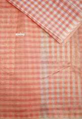 Nayanthara inspired - Premium cotton silk with small checks - Peach pink