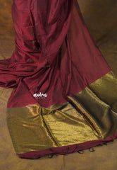 (PRE-BOOKING) Maroon - Nayanthara award saree Tissue zari pallu with gold border blouse - Shilpa saree
