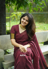 Nayanthara award saree Tissue zari pallu Maroon - Shilpa saree