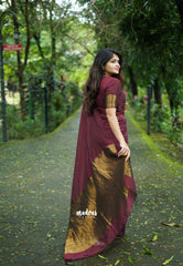 Nayanthara award saree Tissue zari pallu Maroon - Shilpa saree