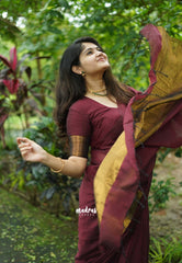 Nayanthara award saree Tissue zari pallu Maroon - Shilpa saree