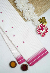 Fusion chettinad - kanchi cotton contemporary white color - Nayanthara saree