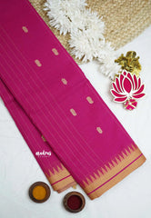 Fusion chettinad - kanchi cotton contemporary rani pink color - Nayanthara saree