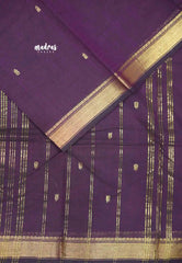 Karthigai silk cotton small Bavanji border - Nayanthara Purple