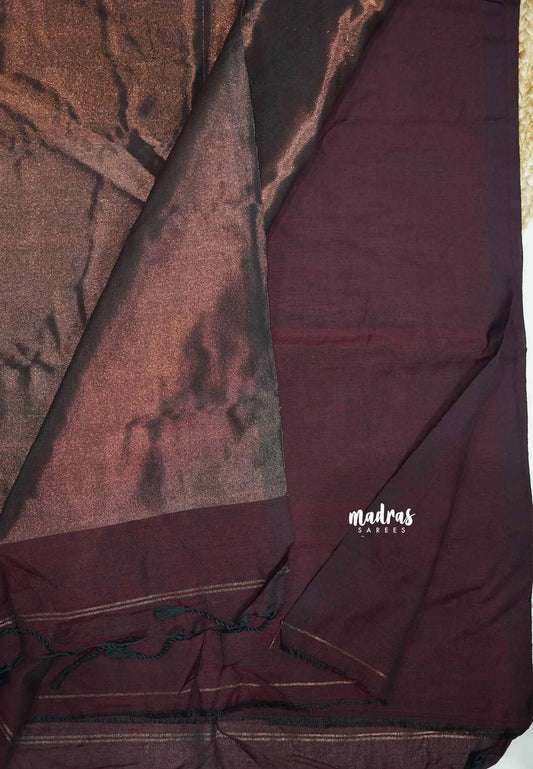 Nayanthara Tissue zari pallu Maroon with copper pallu
