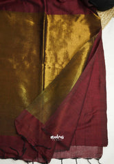 Nayanthara award saree Tissue zari pallu Maroon - Shilpa saree