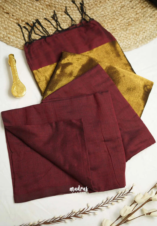 Nayanthara award saree Tissue zari pallu Maroon - Shilpa saree