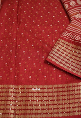 Nila vasundra printed silk Sequence rudraksha border Maroon