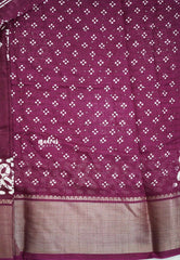 Nila - Sequence printed silk with kolam buttas - Winered