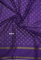 Purple - Sequence border printed silk zigzag prints - Nila