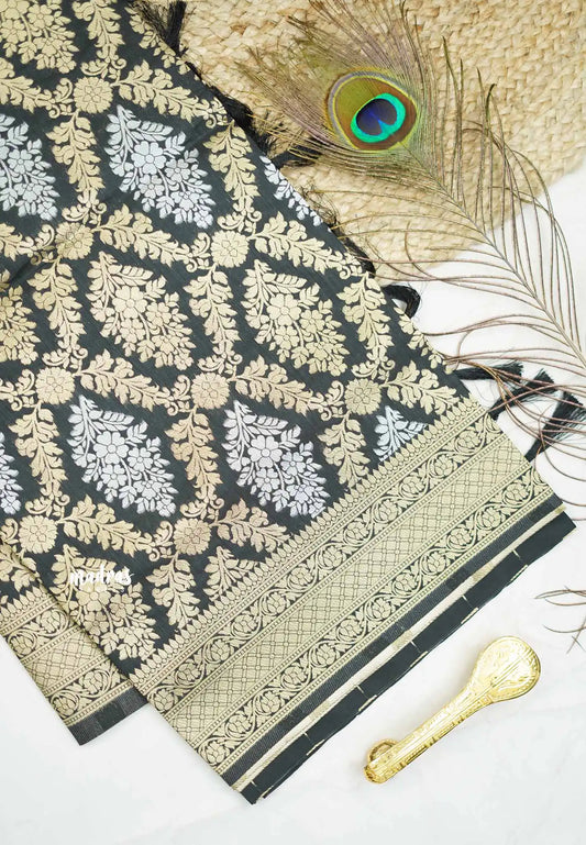 Nita Ambani inspired Classy Kashmiri silk with rich weaving - Black