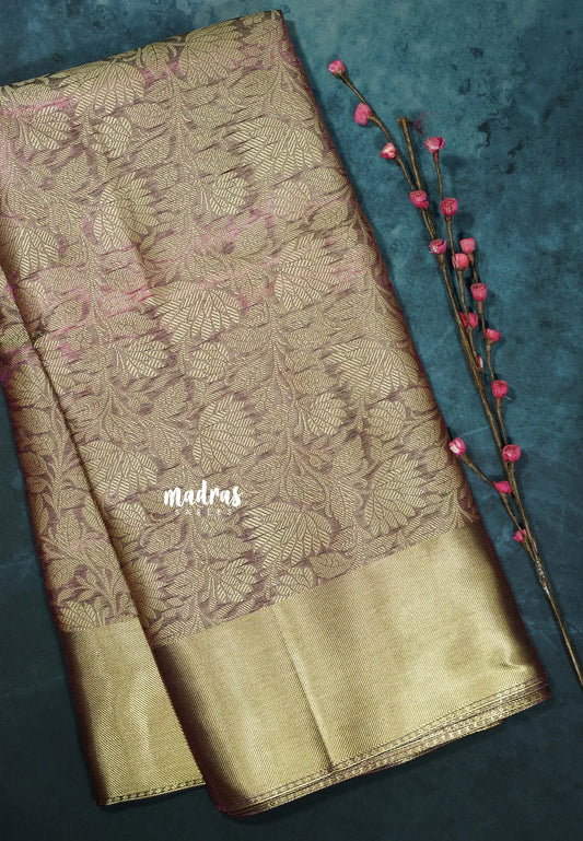 Pink shade - Ahaana -  Nita Ambani inspired semi silk with emboss weaving plain border