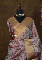 Beet pink - Ahaana -  Nita Ambani inspired semi silk with floral emboss weaving body  - Perfect for Reception