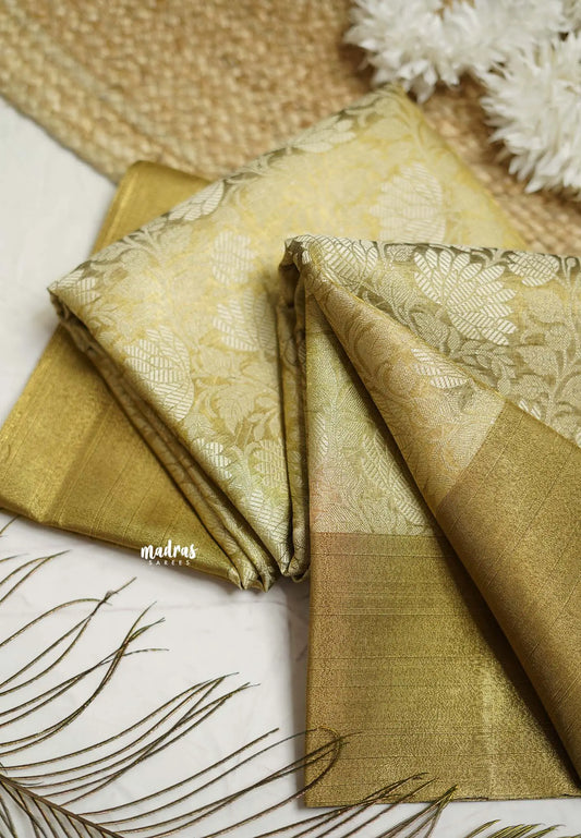 Nita Ambani inspired Antique Golden Soft Tissue silk saree