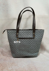 Black and white - Jacquard handbag / office bag set of 5 - MS7 Brand