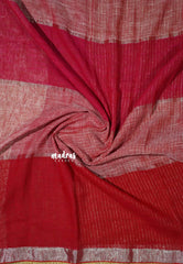 Pina and red shades - Organic linen big checks with small border