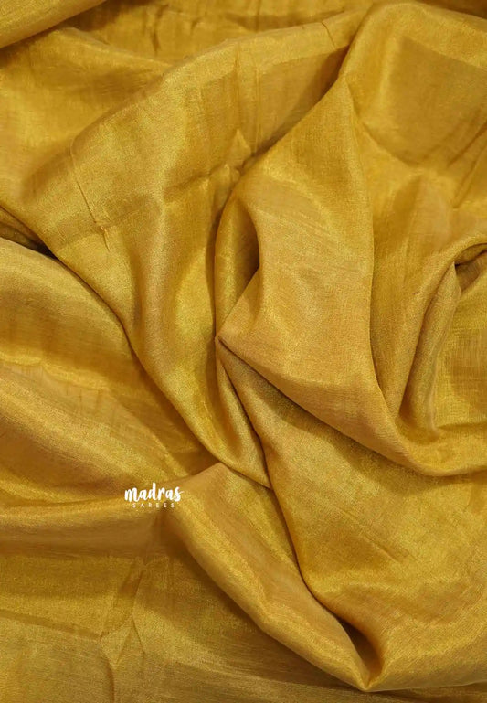 Swarna - Organic Soft Tissue linen saree Full gold