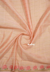 (PRE-BOOKING) Pastel peach - Soft Organza silk with pichwai weaving saree and small tissue border