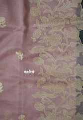 Onion Pink - Organza Silk with Small Rose Embroidery - Best for Engagements / Haldi / Reception